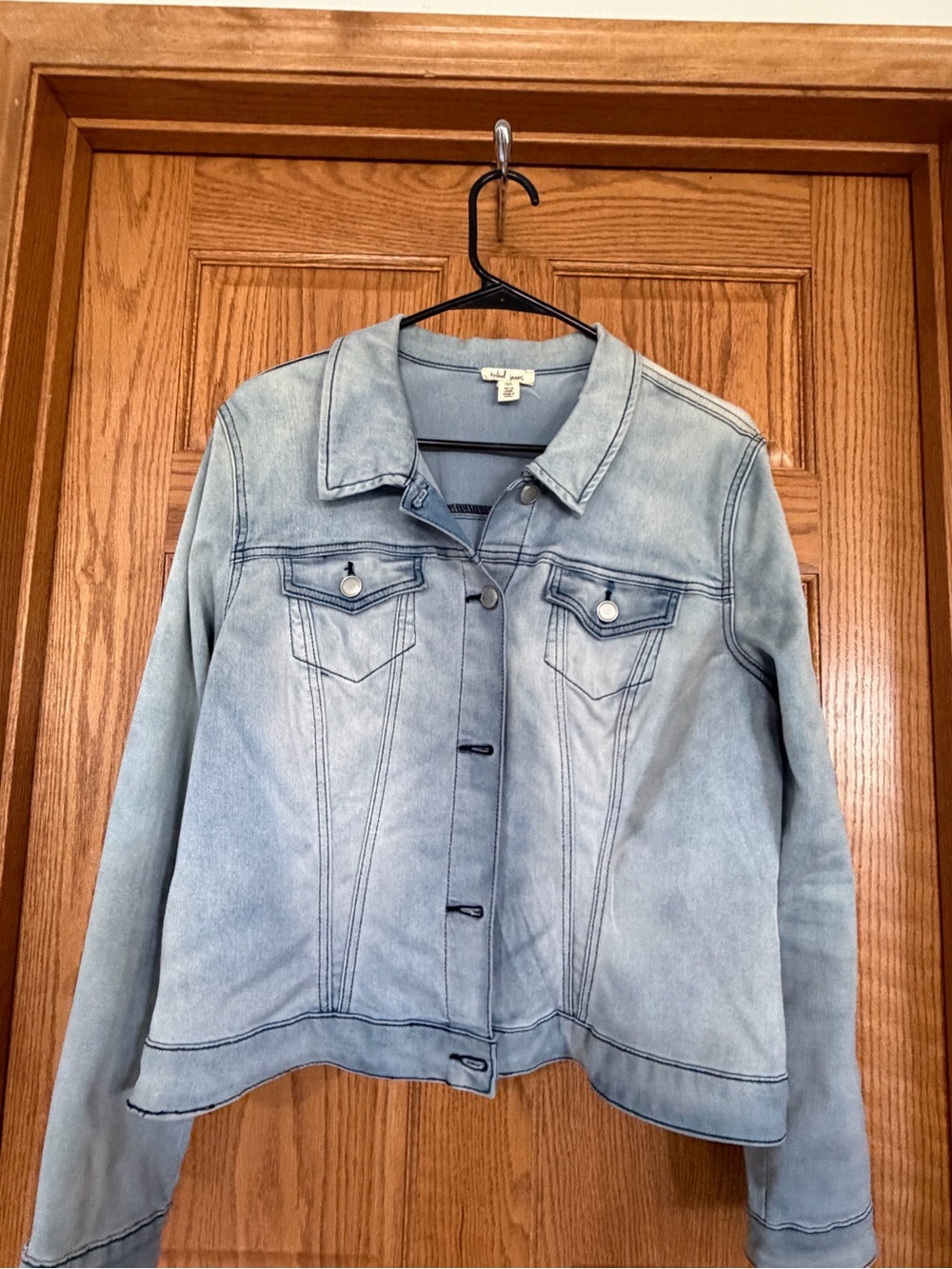 Tribal Pale Blue Washed Denim Jacket